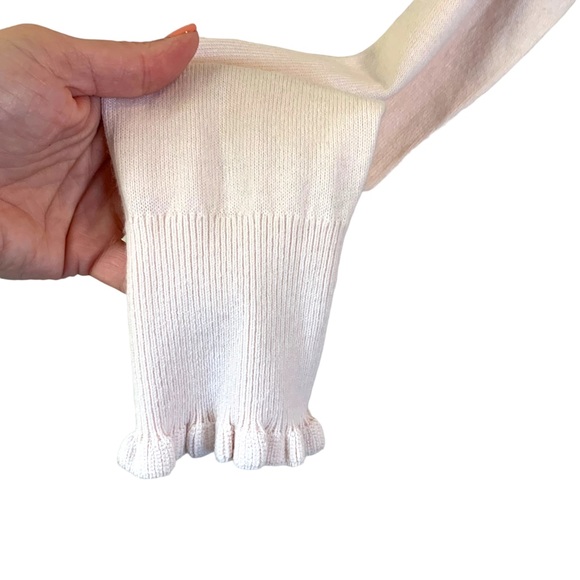 Loft Pink Lightweight Sweater Ruffle Sleeve Ribbed Collar Women’s Size Small - Picture 4 of 10